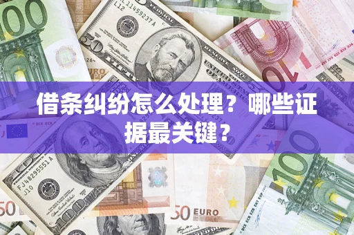 济南借条纠纷怎么处理？哪些证据最关键？