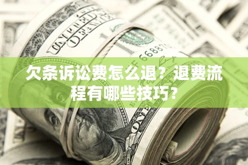 济南欠条诉讼费怎么退？退费流程有哪些技巧？